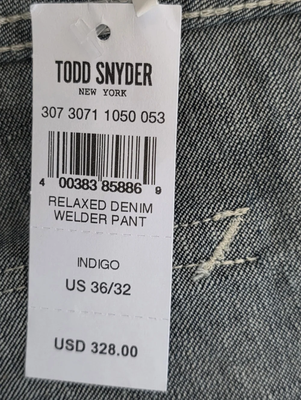 Todd Snyder Relaxed Denim Welder Pants Size 36x33 Cotton Carpenter Jeans NEW - Picture 2 of 15